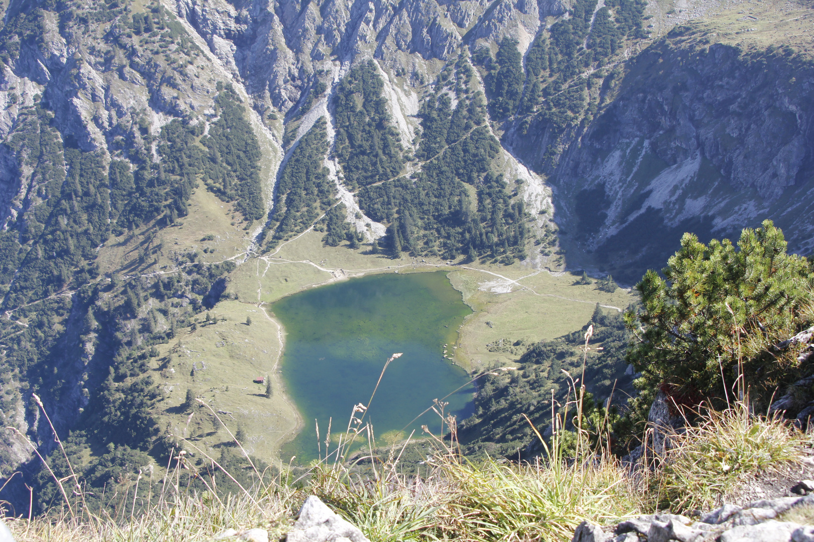 Ein Blick von Rubihorn auf den Gaisalpsee