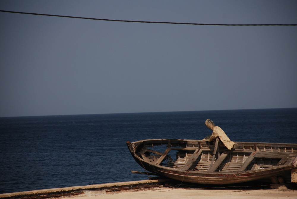 Ein Boot in Akko