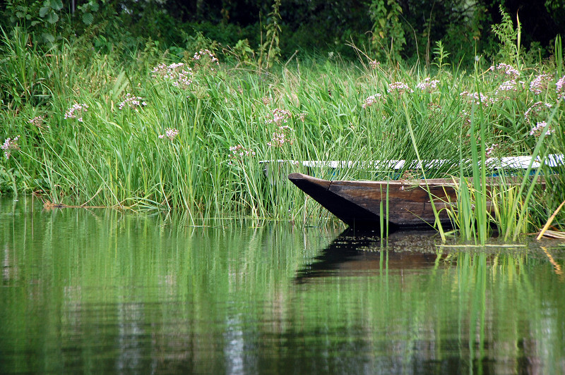 Ein Boot luckt hervor