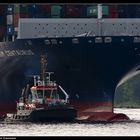 Ein Bugsier bugsiert einen Centaurus - A tow boat tows a Centaurus