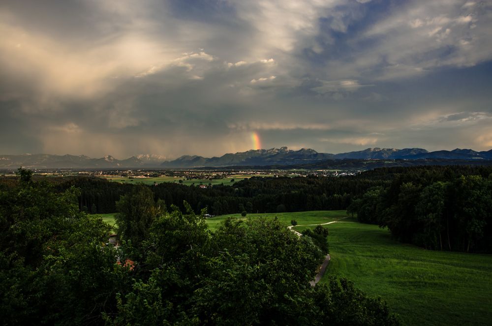 Ein bunter Fleck über den Wendelstein