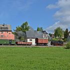 Ein Diensgutzug auf der Fichtelbergbahn