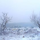 Ein Dorf im Schnee