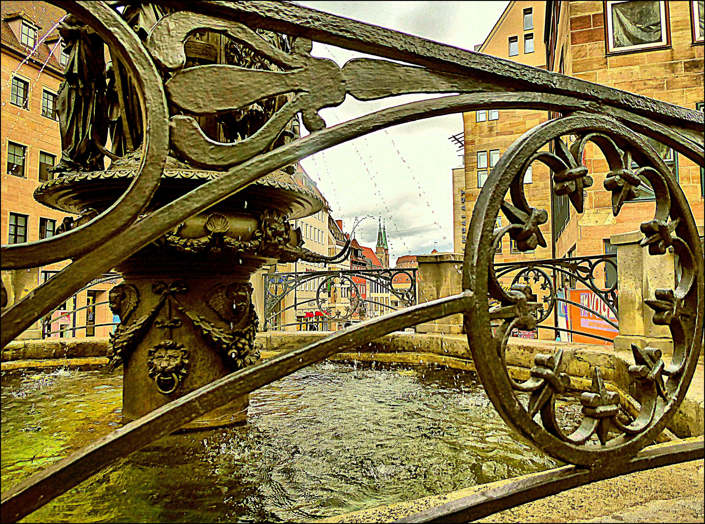 Ein Durchblick am Tugendbrunnen