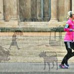 ein echter Jogger fürchtet weder Hund noch Regen