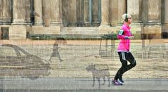 ein echter Jogger fürchtet weder Hund noch Regen