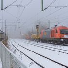 Ein Eisenbahn- Schneebild