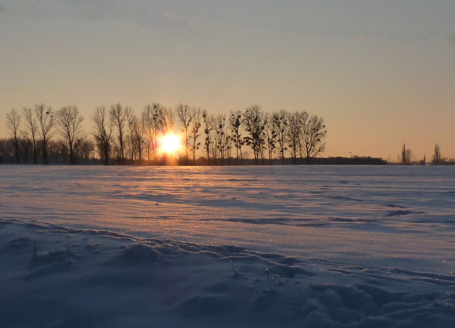 Ein eisiger Wintertag geht zu Ende