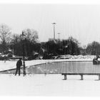 ein erzählbild mit unbekannten möwen und einem unbekannten möwenfütterer in einer unbekannten stadt