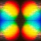 Ein Fleck in Spektralfarben 4fach gespiegelt