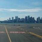 Ein Flugdeck mit Aussicht auf Boston