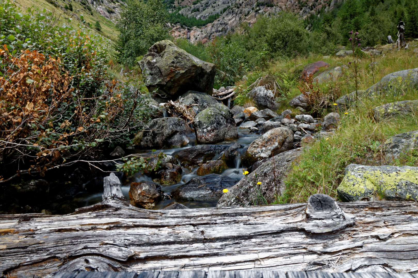 Ein Fluss in den Bergen