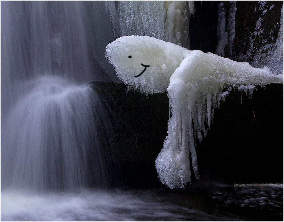 Ein Fotograf am Wasserfall