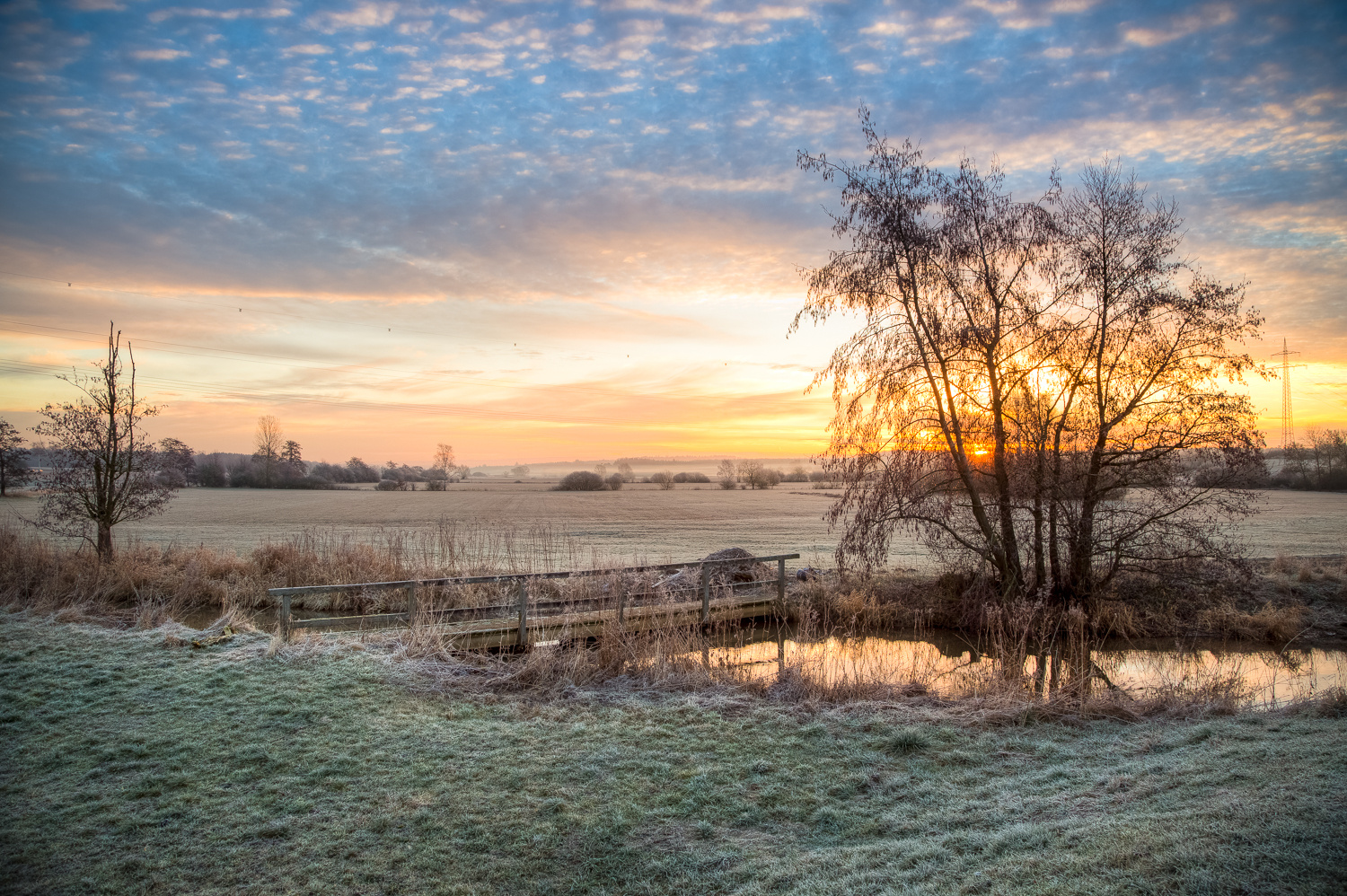 ein frostig farbiger Februarmorgen