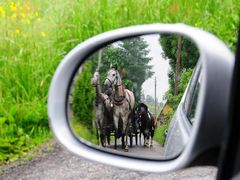 Ein "Gespann" im Rückspiegel ist ein seltener Anblick