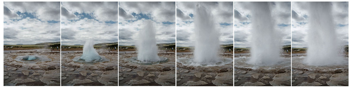 Ein Geysir bricht aus