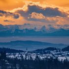 Ein gigantiascher Blick vom Bayerischen Wald auf die Alpen