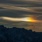 ein Halo oder auch Nebensonne letzte Woche am Alpenkamm