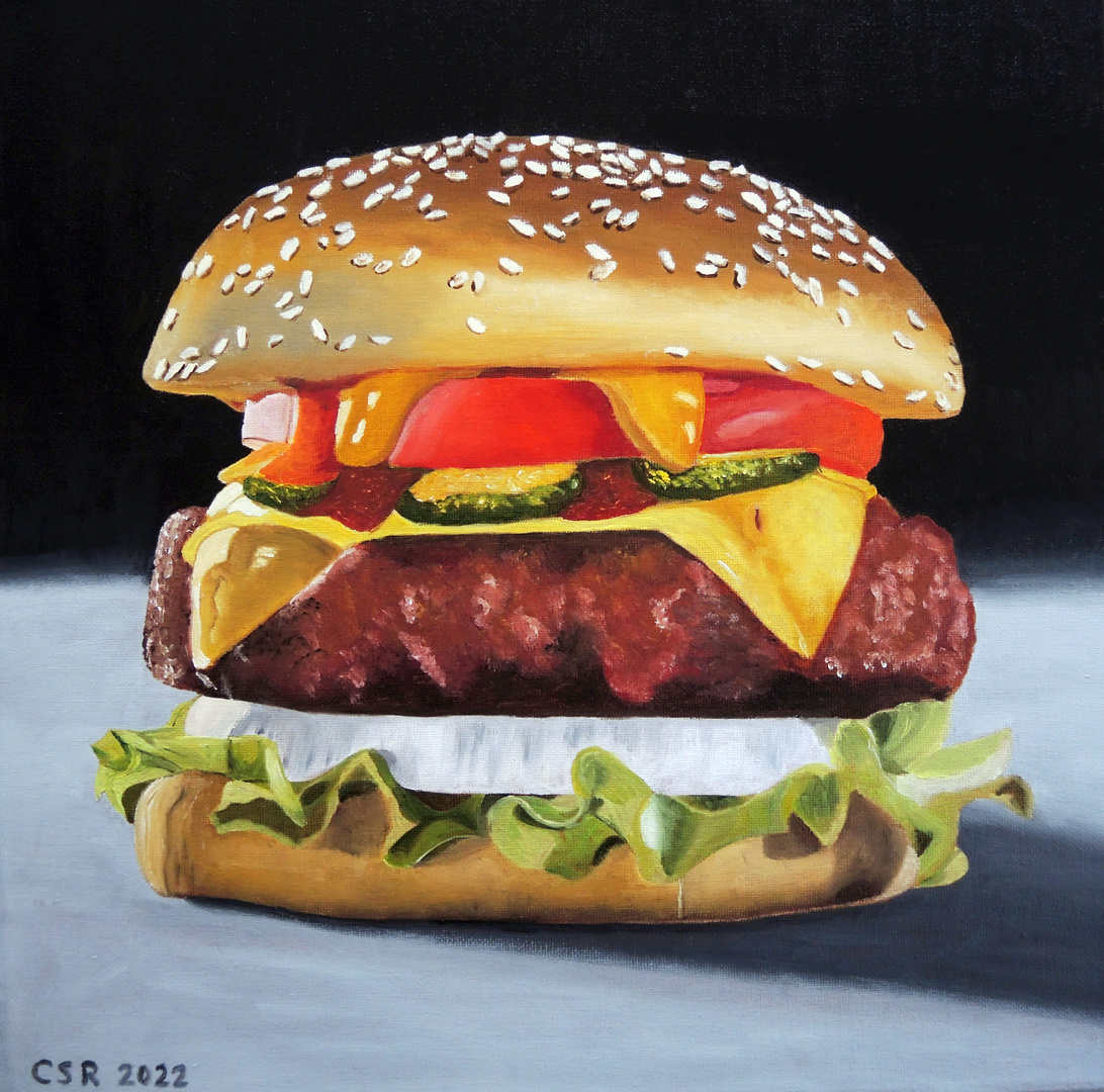 Ein Hamburger - in Öl gemalt
