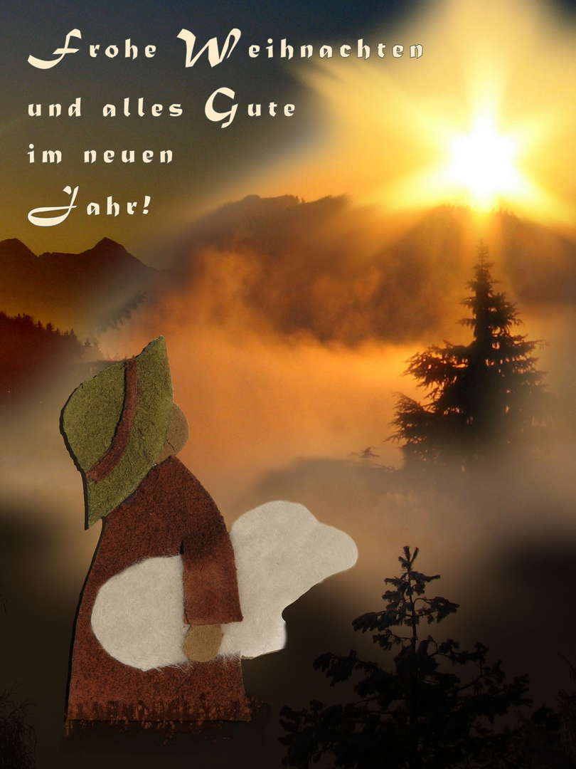 Ein Hirte sieht ein helles Licht - Es wird Weihnachten Foto &amp; Bild