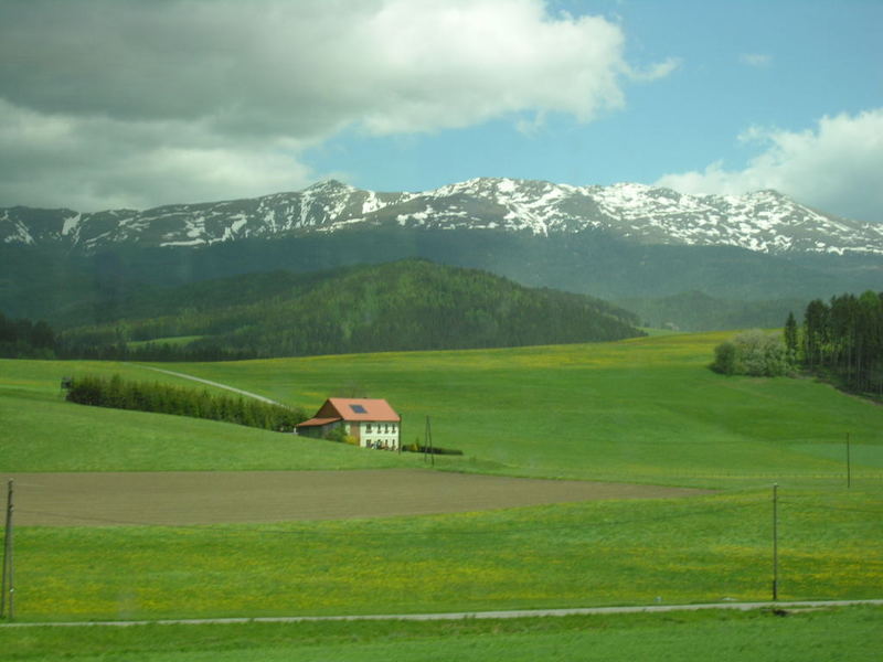 ein Holzhaueschen liegt auf Feld