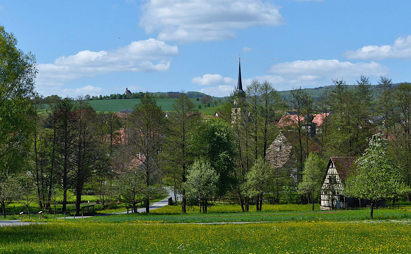 Ein idylischer Blick im Frühling