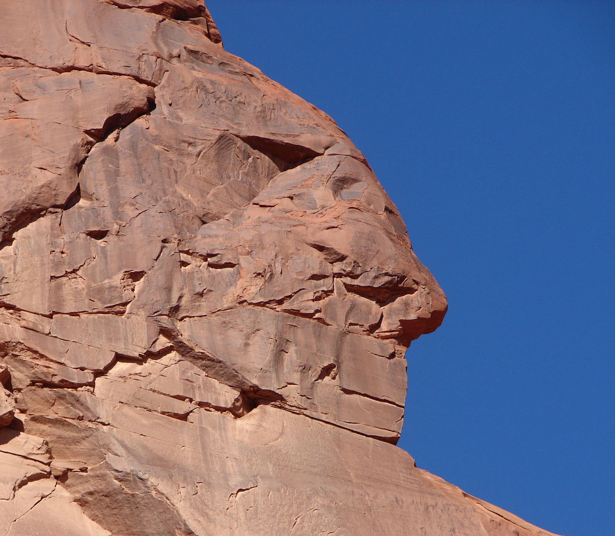 Ein Indianerkopf im heutigen Indianergebiet Monument-Valey