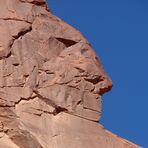 Ein Indianerkopf im heutigen Indianergebiet Monument-Valey