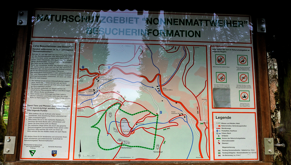 Ein Info-Stand am falschem Platz!!! Naturschutzgebiet !! Nonnenmattweier  Nr.1