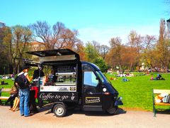 Ein kaffee ist immer was feines, die idee in einem park dies zu bekommen -