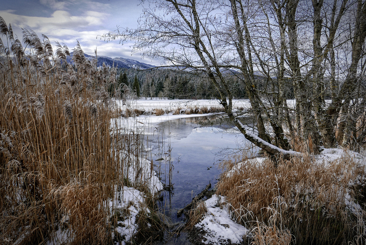 ein kalter Mantel von Eis und Schnee