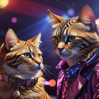 Ein Katzentanzpaar in der Disco