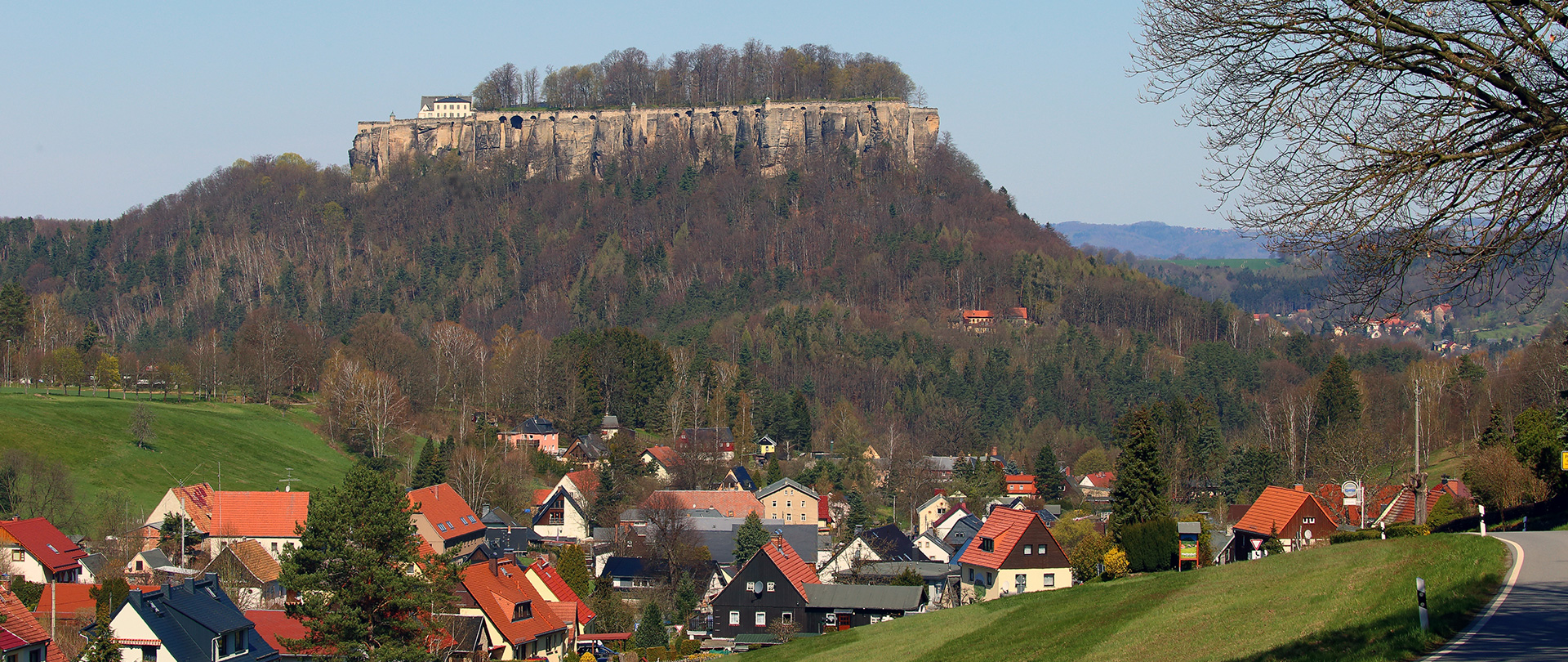 Ein Klassiker ist die Festung Königstein von Süden...