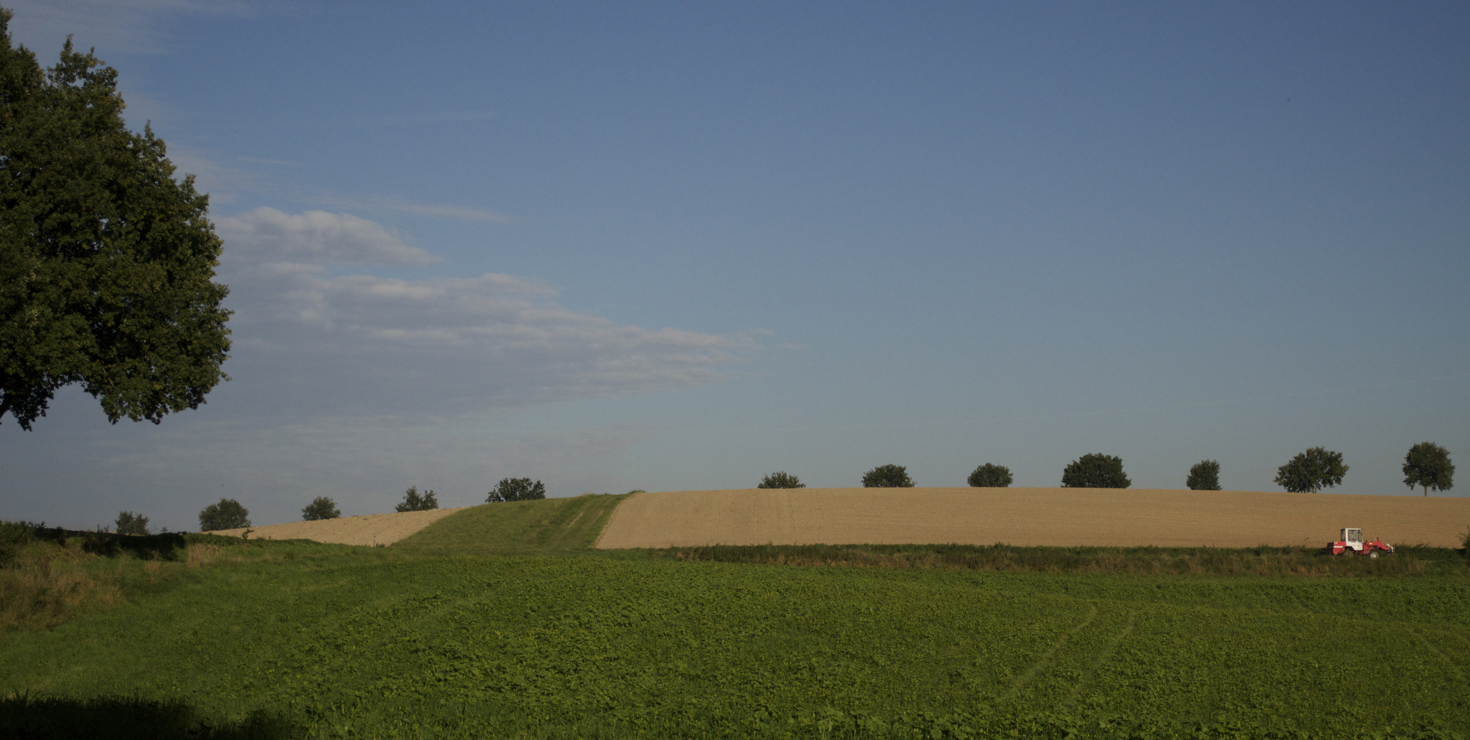 ein kleiner roter Trecker