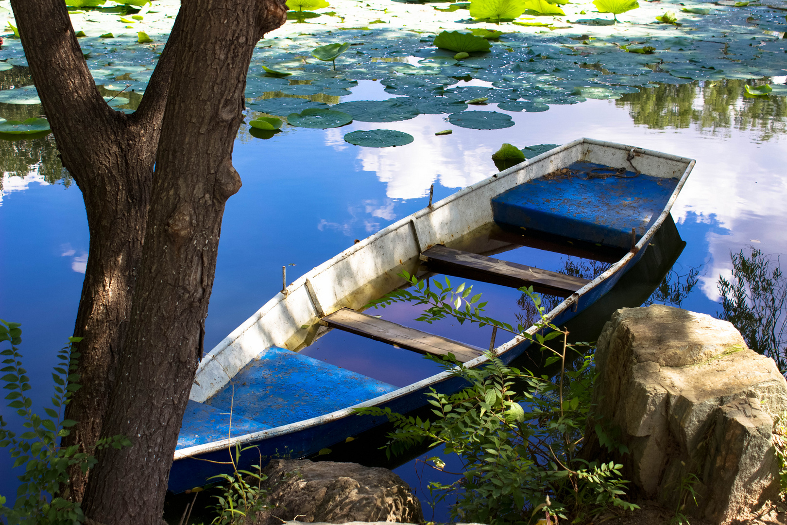 Ein kleines Boot in Shenyang