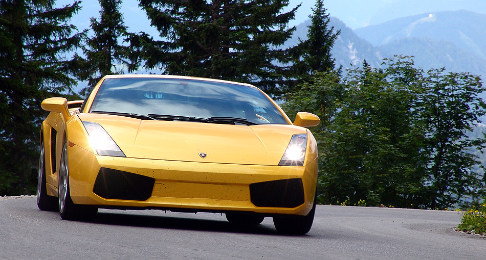 Ein Lambo im Gebirge