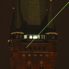 Ein Laser an Lübecks Himmel