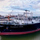 ein LNG Tanker vor der Fertigstellung im Bremerhaven 