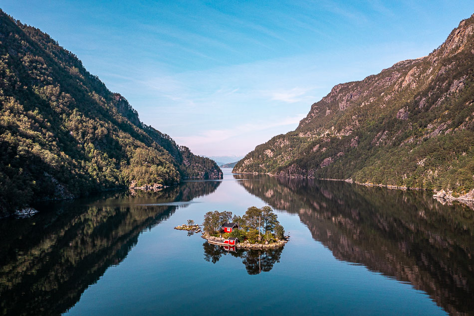 Ein Luftbild aus Südnorwegen