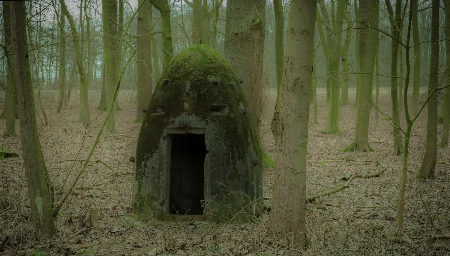 Ein Mann, ein Bunker.