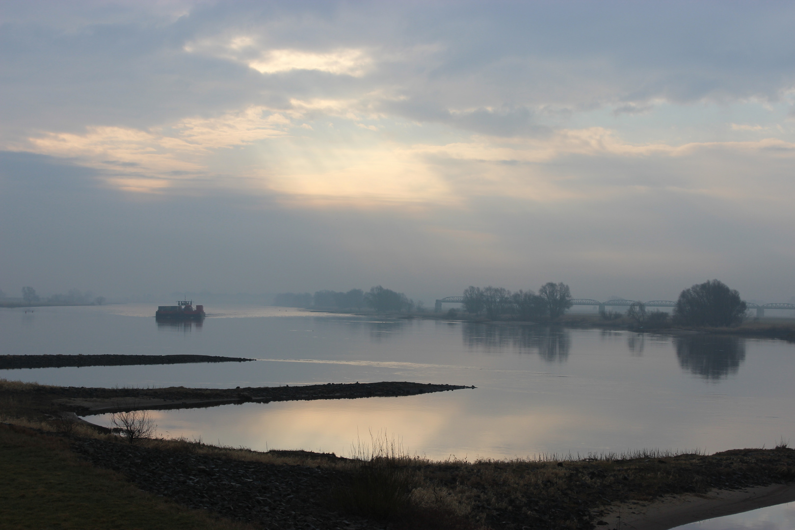 Ein Morgen an der Elbe