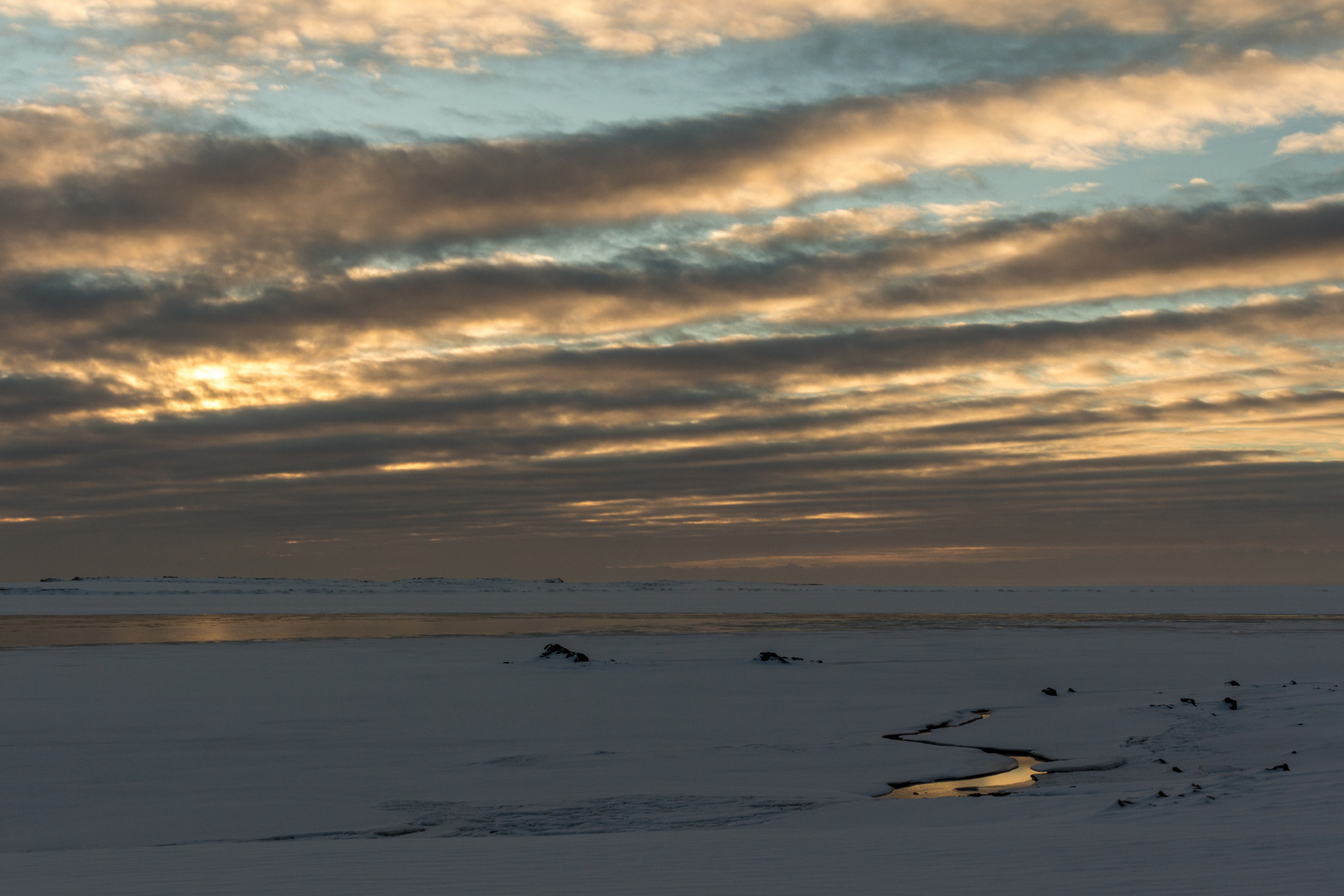 ein Morgen im Winter Islands