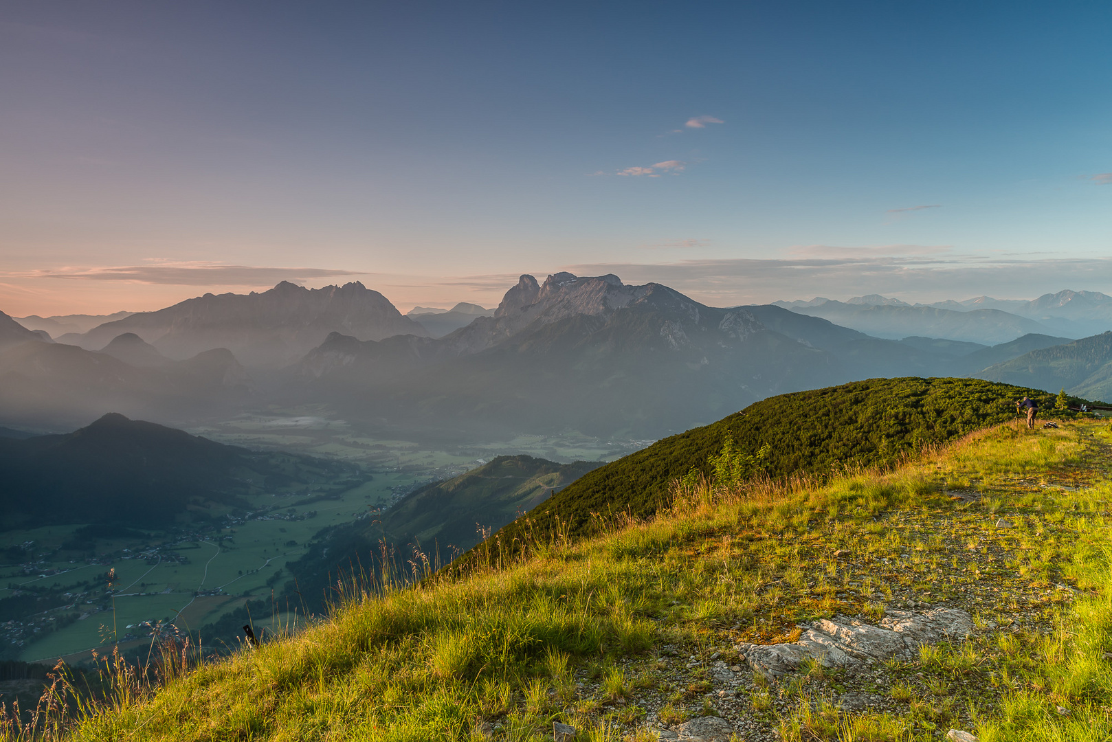 Ein morgendlicher Sonnenaufgang im Nationalpark Gesäuse