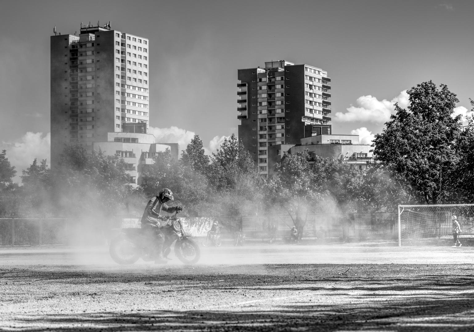 Ein Motoball Spiel in Halle Neustadt, Halle an der Saale, Sachsen-Anhalt, Deutschland