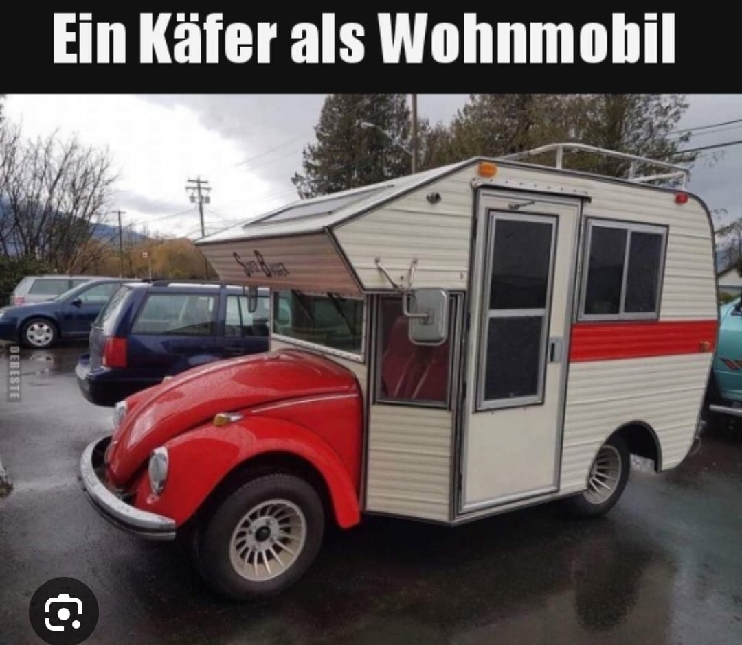 Ein neuer Model von Wohnmobil als Käfer