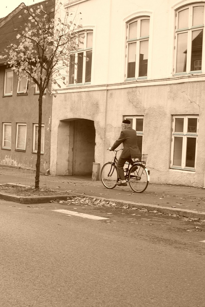 ein Radfahrer in Dänemark
