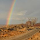 Ein Regenbogen am Tagebaurand