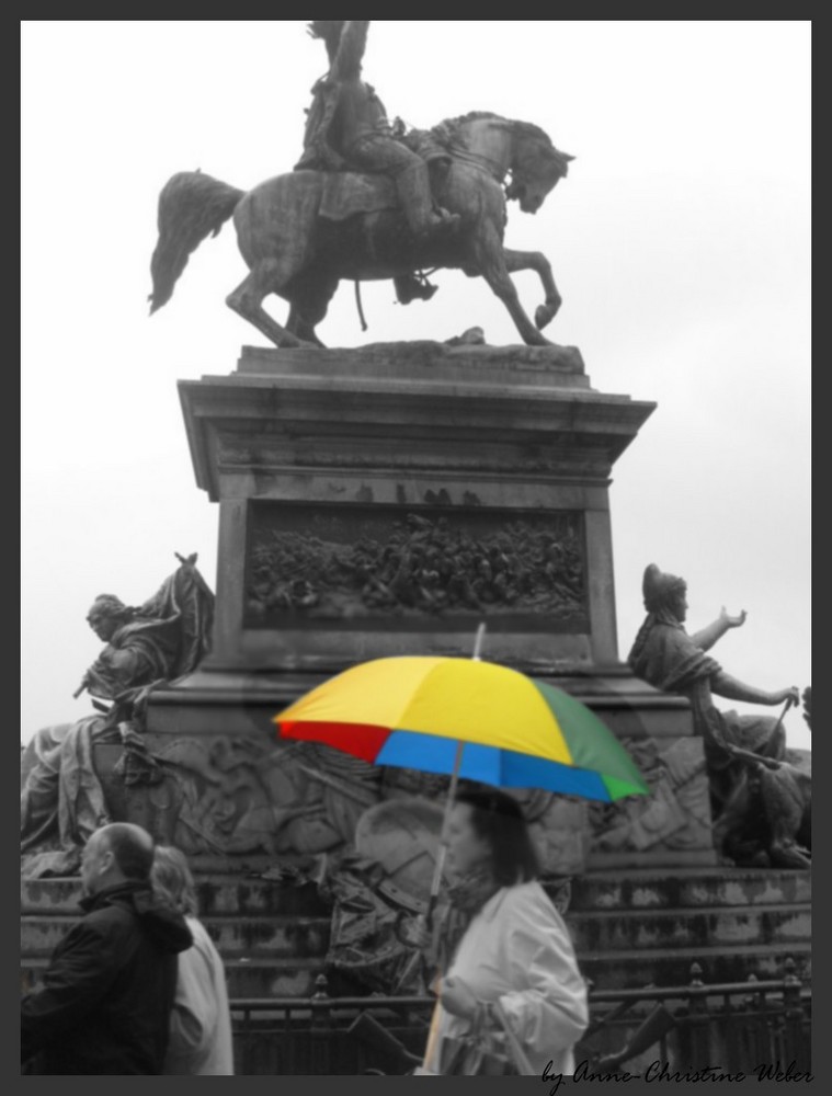 Ein Regenschirm in Venedig