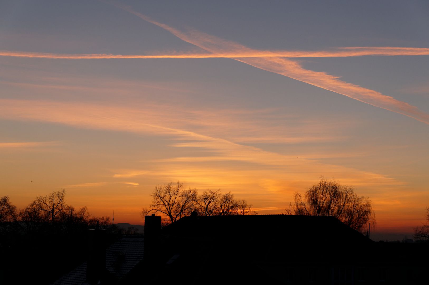 ein reges Treiben am Morgenhimmel