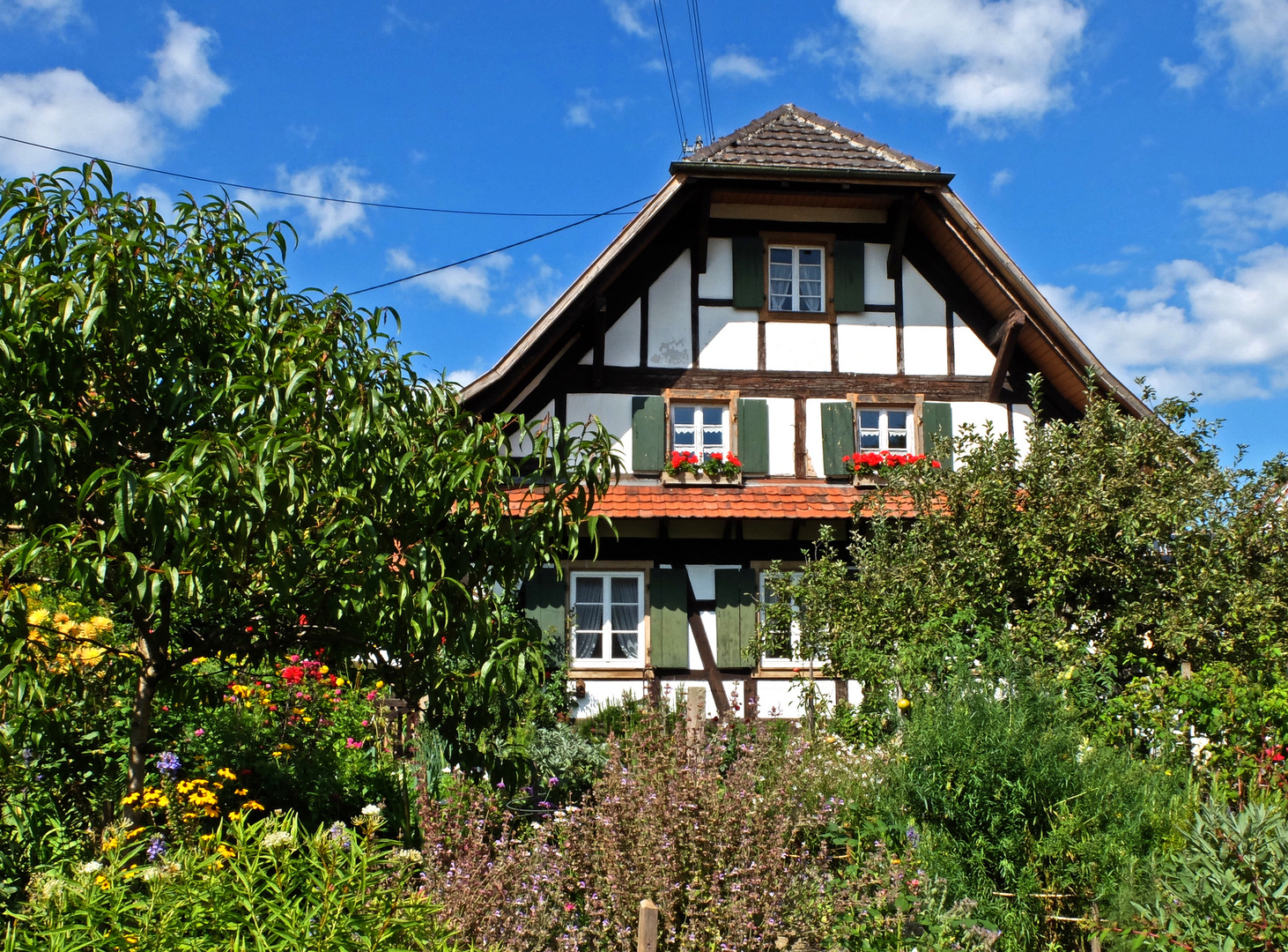 Ein Romantisches Fachwerkhaus mit Garten